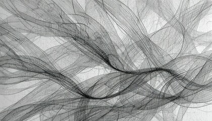 Poster - Abstract Lines Flowing Across a White Background in a Dynamic Pattern