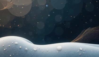 Poster - Abstract Landscape with Soft Curves and Colorful Floating Bubbles