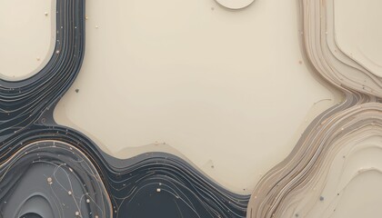 Poster - Abstract Geometric Background with Flowing Lines and Textures