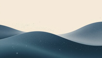 Poster - Abstract Landscape with Soft Curves and Gentle Waves in Neutral Tones