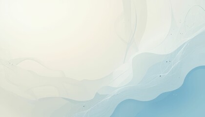 Poster - Soft Abstract Waves in Light and Cool Tones for Background Use