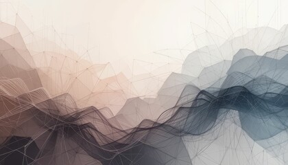 Poster - Abstract Landscape Design with Lines and Soft Color Gradient