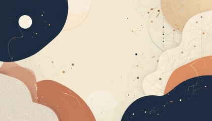 Poster - Abstract Shapes with Soft Colors and Textures for Modern Design