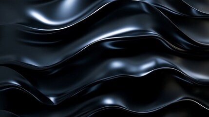Poster - Abstract Dark Waves: Smooth Liquid Texture Background Design