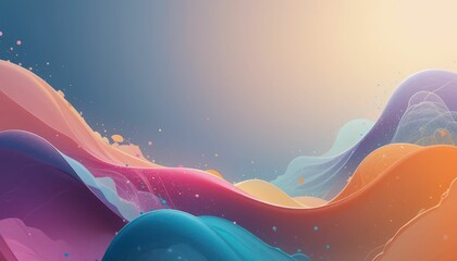 Poster - Colorful Fluid Abstract Background with Smooth Gradient Waves