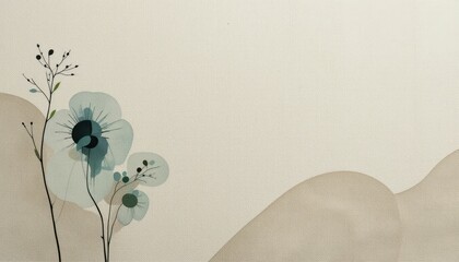 Poster - Abstract Floral Design with Soft Pastels and Minimalist Aesthetic