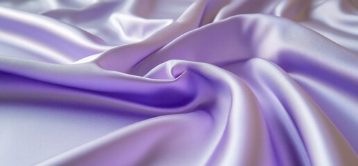 Poster - Soft violet satin fabric gracefully folds, flowing for elegant textures, design