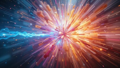 Poster - Abstract Explosion of Light in Vibrant Colors with Motion Effect