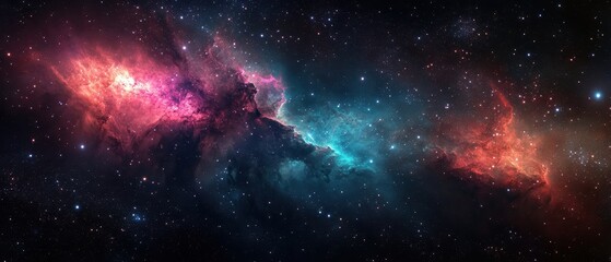 Wall Mural - cosmic exploration through vast universe deep space nebula galaxy formation with swirling stellar du