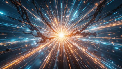 Poster - Dynamic Explosion of Light and Energy with Radiating Particles