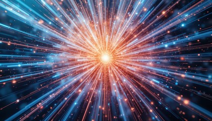 Poster - Abstract Light Burst with Radiant Colors in Dynamic Motion Effect