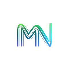Poster - Creative Logo Design with Colorful Gradient MN Lettering on White