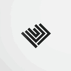 Poster - Geometric black and white design with square graphic, minimalist pattern.