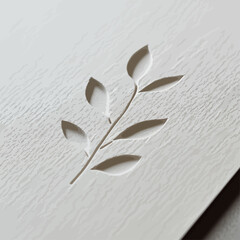 Poster - Embossed paper with delicate plant design and leaf details.