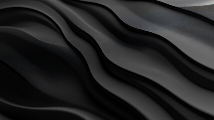 Poster - Abstract Dark Wavy Texture Background Design: Elegant Black Swirls and Curves for Modern Art