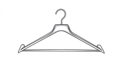 Grey plastic clothes hanger, isolated on white background, for retail use
