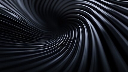Poster - Abstract Dark Swirling Lines: A 3D Render of Elegant Black Curves and Motion