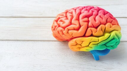Poster - Intricate human brain illustration representing mental wellness and cognitive functioning in a creative artistic style