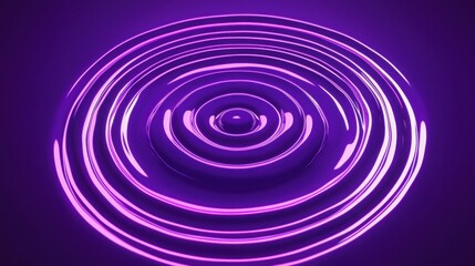 Poster - Enigmatic purple light illuminating the center of a circle creating an atmosphere of peaceful vibration and serenity