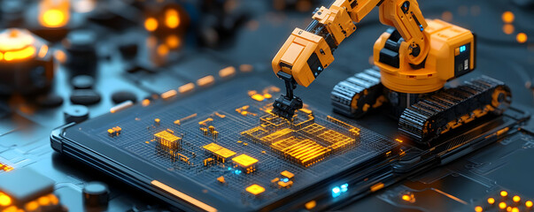 Poster - Robot arm assembling circuit board