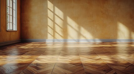 Poster - A cozy room featuring a warm wooden floor creating a welcoming atmosphere for relaxation and comfort