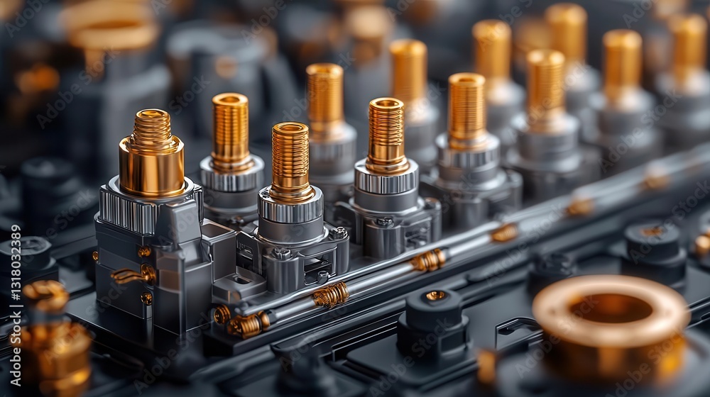 Detailed schematic of an internal combustion engines fuel injection ...