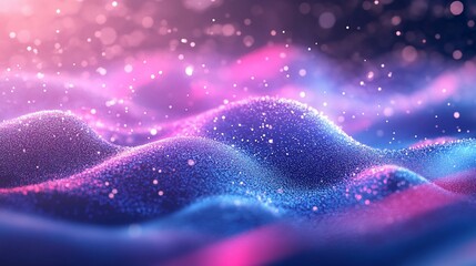 Wall Mural - abstract cosmic landscape: glowing nebula with pink and blue hues