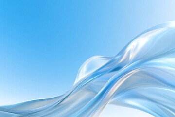 Poster - Abstract flowing light blue fabric on light blue background for advertising usage