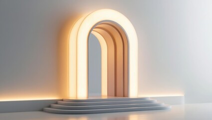 Aufkleber - Luminous gateway symbolizing ethical ai development inviting new dawn of technological responsibility