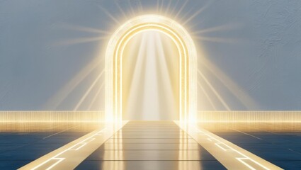 Aufkleber - Luminous doorway symbolizing ethical ai development inviting new dawn of technological progress