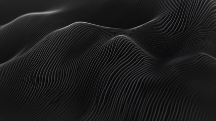 Poster - Abstract Dark Gray Wavy Lines Background Texture Design  Digital Art Graphic Illustration