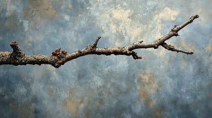 Wall Mural - serene winter branch: a study in texture and tone