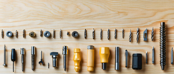 Poster - Precision tools arranged on wood