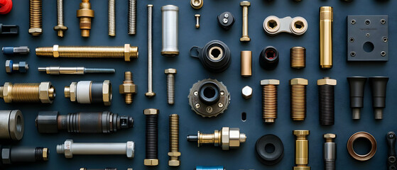 Poster - Industrial parts flatlay background
