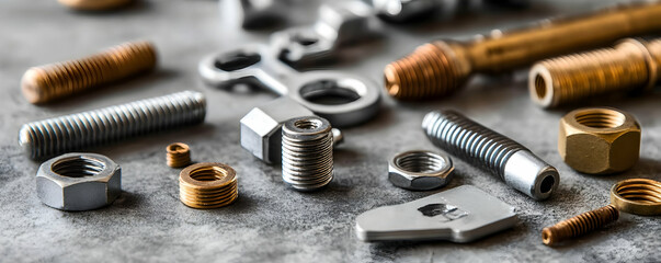 Poster - Metal parts, nuts, bolts, workshop