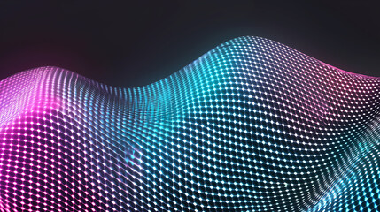 Poster - Dynamic digital wave patterns abstract art graphic design dark background close-up view modern aesthetics