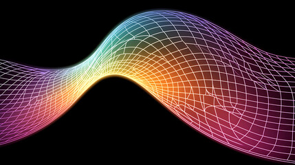 Poster - Dynamic wave patterns abstract art digital rendering vibrant colors studio environment modern design concepts