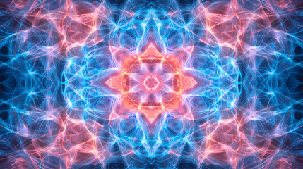 Poster - Dynamic light patterns create vibrant symmetry digital art abstract environment colorful viewpoint visual concept