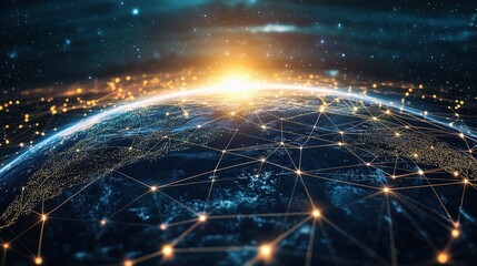 Poster - Stunning Global Network Visualization with Bright Horizon Lines