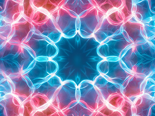Poster - Dynamic light patterns abstract art digital creation colorful atmosphere symmetrical view visual concept