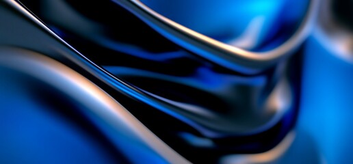 Poster - Abstract fluid wave background in shades of blue for backdrop