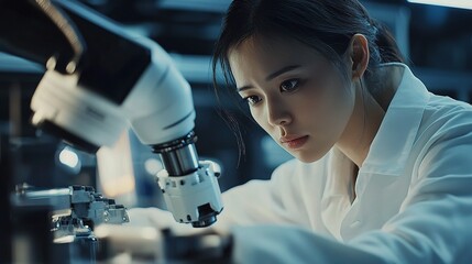 Poster - Female Engineer Working in Industrial Factory Using Advanced Equipment