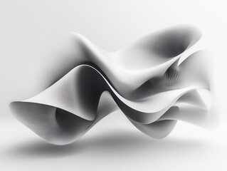 Poster - abstract white wavy lines background minimalist 3d render with clean curves and smooth gradient for 