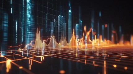 Poster - Modern Business Chart Visualizing Data Growth through Dynamic Lines