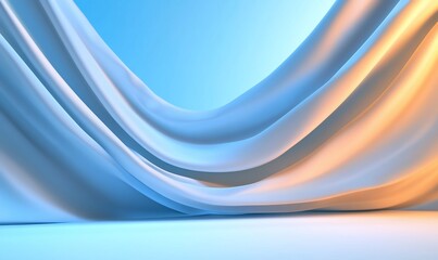 Poster - Swirling white fabric with light gradient for background texture, abstract pattern