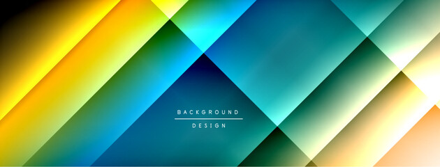 Poster - Dynamic shadow lines with gradient colors geometric background