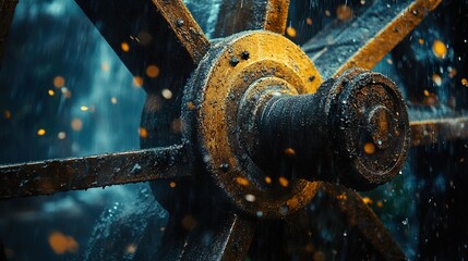 Wall Mural - rain-washed industrial wheel: a grunge texture