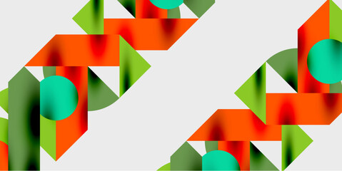 Poster - Modern abstract background featuring circles, lines, and triangles in a dynamic geometric composition. Perfect for stylish, tech, or creative-themed designs