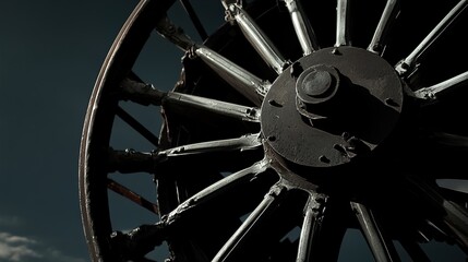 Wall Mural - close-up of an old wheel: vintage transport photography