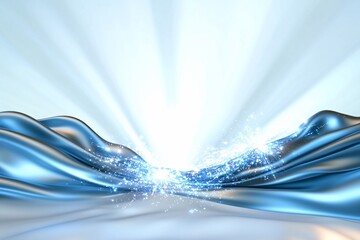 Poster - Waves of light shining through a silk curtain in a radiant and heavenly view